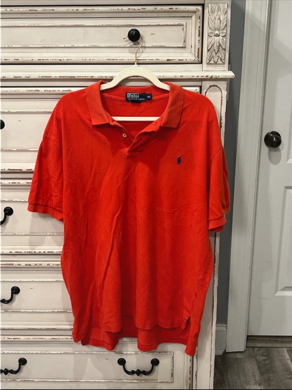 Ralph Lauren Red Short-Sleeve Polo with Navy Logo